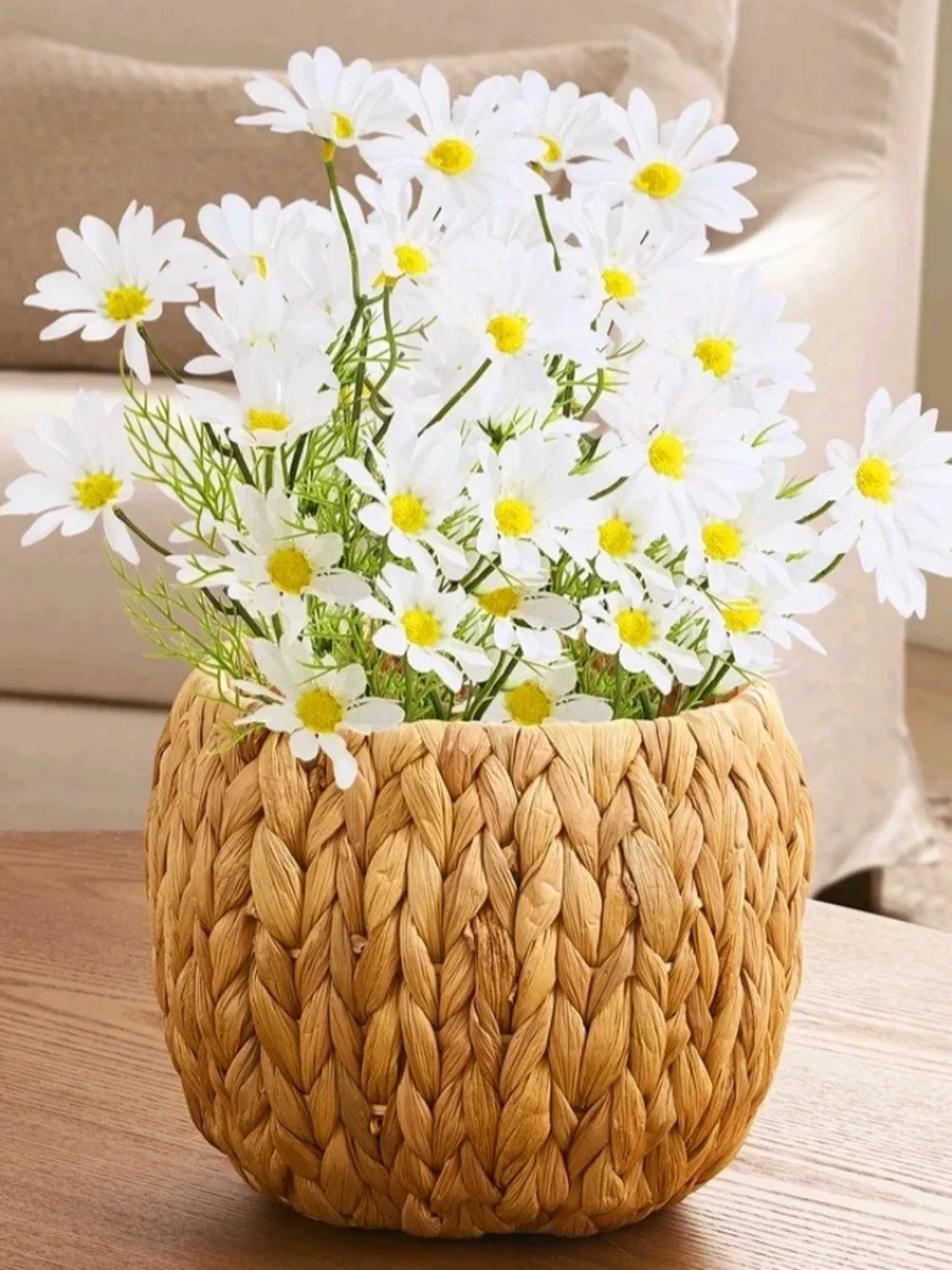 Handwoven Natural Seagrass Storage Basket with Handle